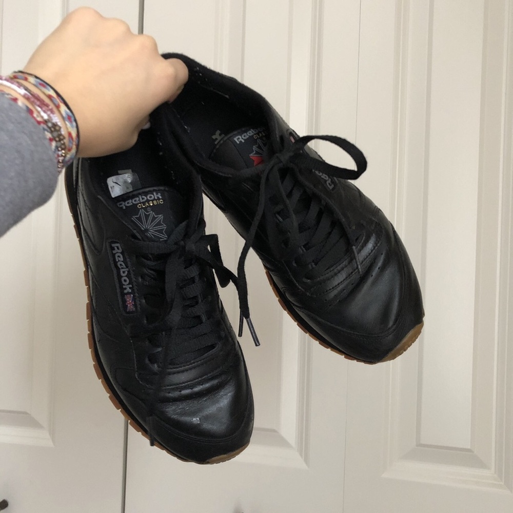 Reebok Classic black leather sneakers